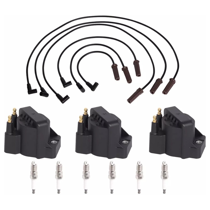 2002-2008 Pontiac Grand Prix 3.8L V6 6x Spark Plug+3x DR39 Ignition Coil +6x Wires 19353734