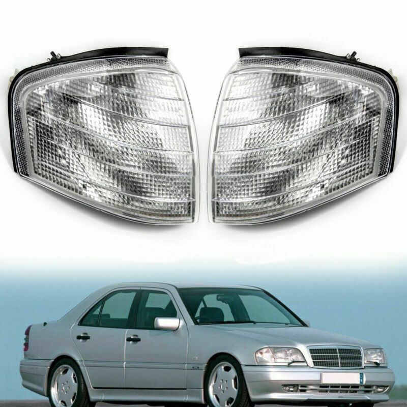 1994-2000 Class C Signal Turn W202 Lamps Lights Corner Mercedes Pair For Benz