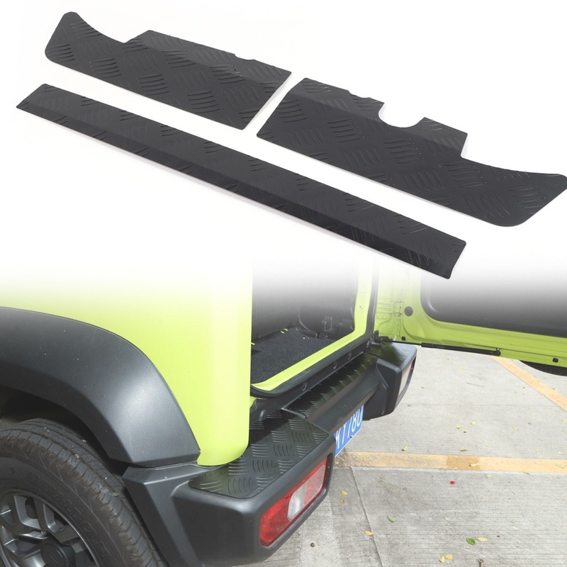 2019-2023 Suzuki Jimny Sierra JB74 3xBlack Alloy Rear Bumper Protector Guard Panel Trim