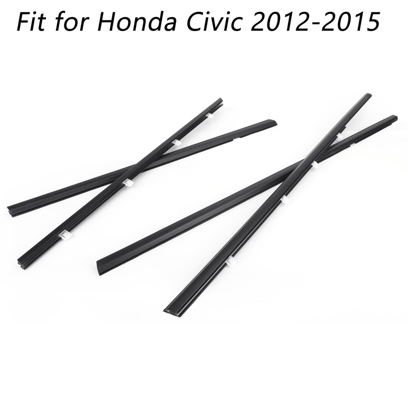 Honda Civic 2012-2015 4pcs Car Weatherstrip Window Moulding Trim Seal Belt 72910-TRO-A01