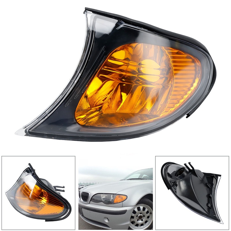 Left+Right Front Indicator Turn Signal Yellow Corner Lights Fit For BMW 3 Series E46 02-05