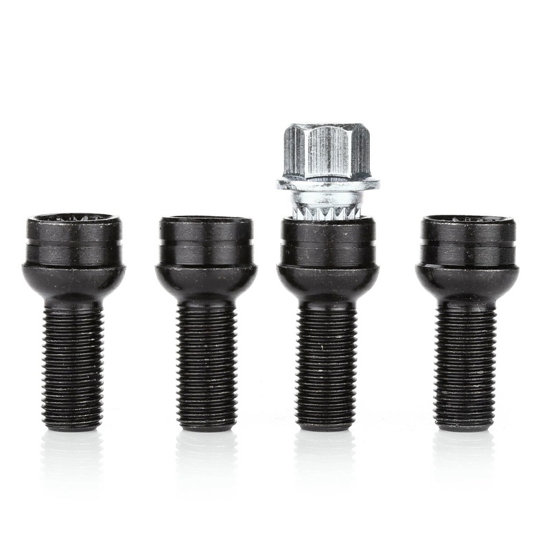 4+1 17mm Steel Wheel Bolt & Lock Lug Nut Set With Key For VW Golf Audi