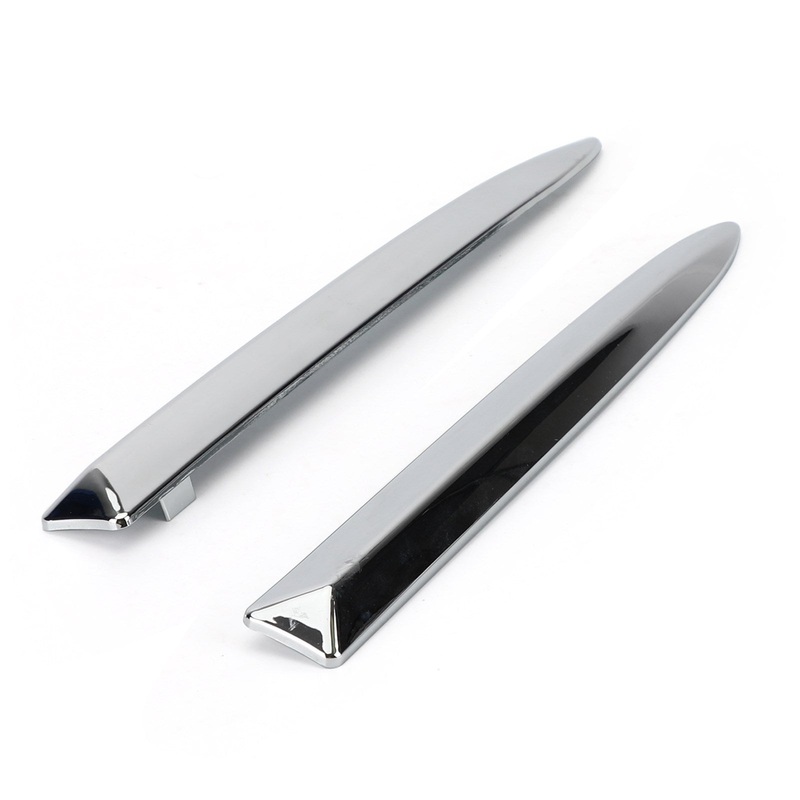 Pair Chrome Front Bumper Upper Grill Moulding Trim For Fiat 500 2007-2015