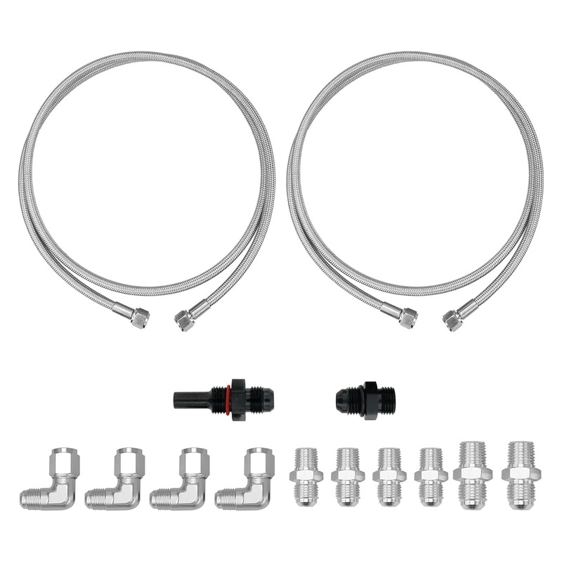 70" SS Braided Transmission Cooler Hose Line For Turbo 700R4-4L60-4L60E-4L65E
