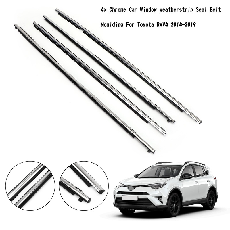 Toyota RAV4 2014-2019 4PCS Chrome Car Window Weatherstrip Seal Belt Moulding 75740-0R040