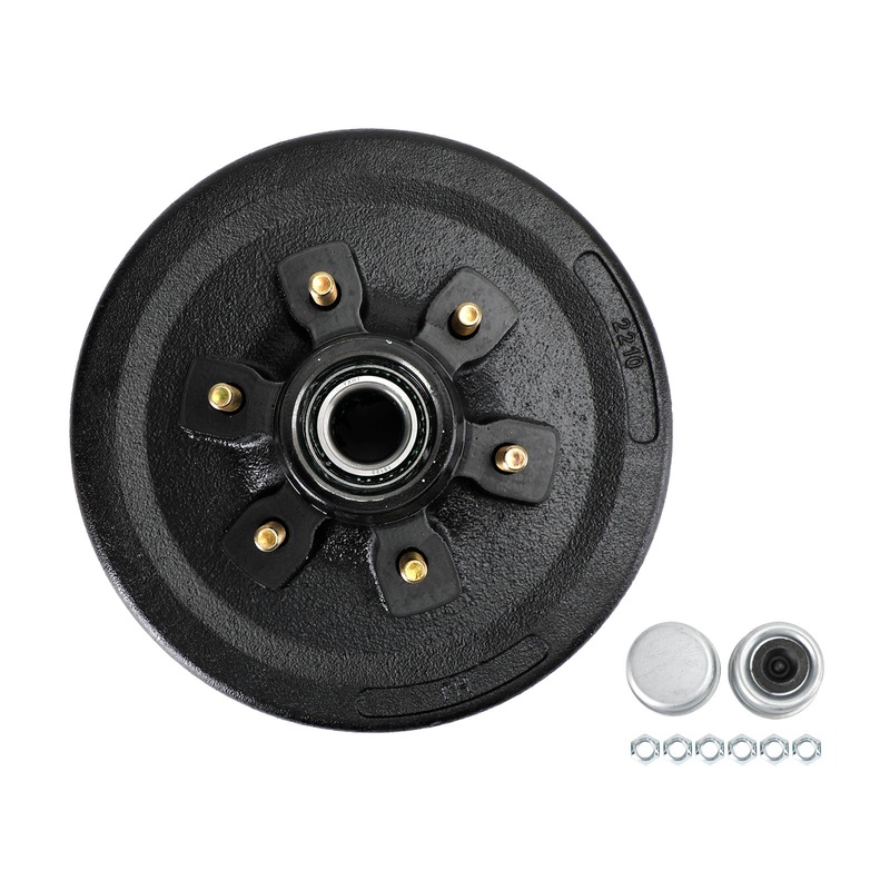 Grease Trailer Hub and Drum Assembly for 5.2&6K Axles-12"-6 on 5-1/2-Pre-Greased