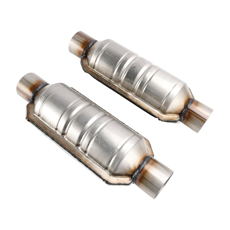 Universal Fit 2.5" Inlet & Outlet 2PCS Catalytic Converter